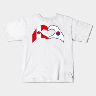 We Heart Canada & Korea Patriot Flag Series Kids T-Shirt